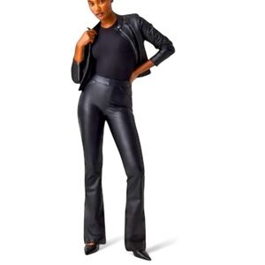 NEW SPANX Black Flare Leather Pants Size 1X|1TG
